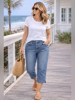 Lauren Jeans Co Ralph Lauren Cropped Jeans Women’s 6P Blue Straight Leg Denim